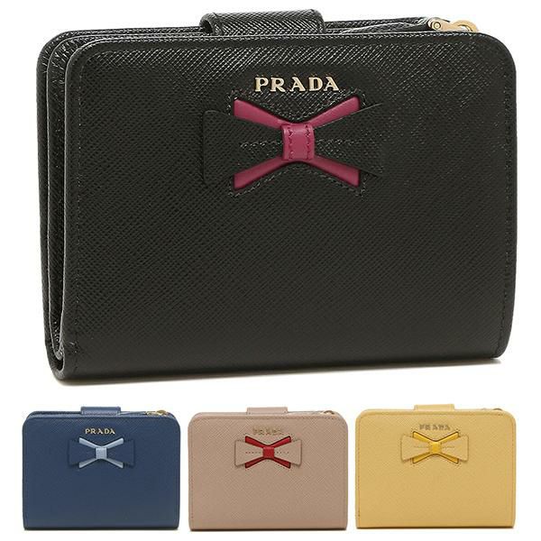 プラダ 二つ折り財布 サフィアーノ リボン レディース PRADA 1ML018 2B7S