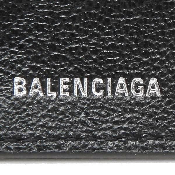 バレンシアガ 財布 BALENCIAGA 593813 1IZIM 1090 CASH MINI WALLET キャッシュ ミニ財布 メンズ レディース 三つ折り財布 無地 BLACK WHITE 黒 詳細画像