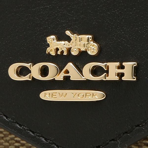 コーチ 財布 COACH 3034 IMCBI スリム エンベロープ ウォレット シグネチャー キャンバス レディース 長財布 カーキ ブラック 詳細画像