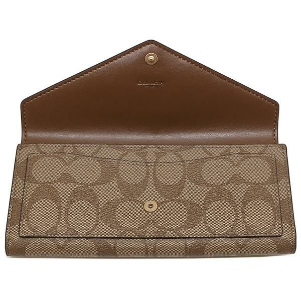 コーチ 財布 COACH 3034 IME74 スリム エンベロープ ウォレット シグネチャー キャンバス レディース 長財布 カーキ サドル2 詳細画像