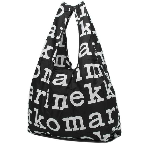 マリメッコ バッグ MARIMEKKO 048854 910 SMARTBAGS MARILOGO スマートバッグ マリロゴ レディース トートバッグ エコバッグ BLACK/WHITE 黒 A4対応 詳細画像