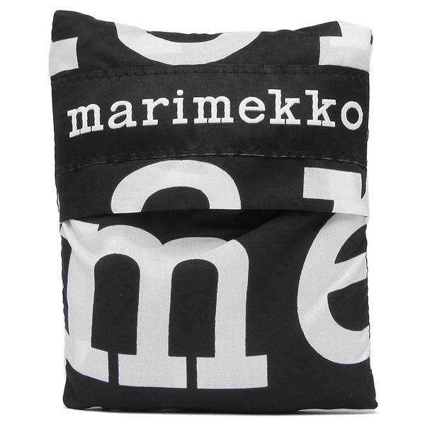 マリメッコ バッグ MARIMEKKO 048854 910 SMARTBAGS MARILOGO スマートバッグ マリロゴ レディース トートバッグ エコバッグ BLACK/WHITE 黒 A4対応 詳細画像