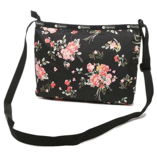 レスポートサック バッグ LESPORTSAC 3352 F632 QUINN BAG レディース ショルダーバッグ 花柄 GARDEN ROSE 黒 詳細画像