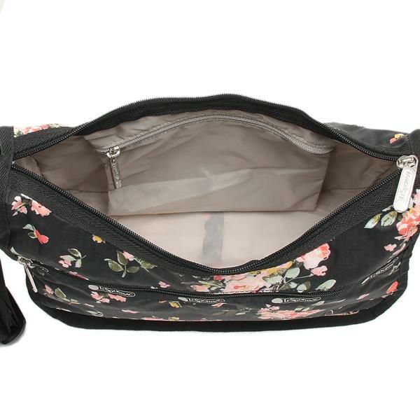 レスポートサック バッグ LESPORTSAC 7520 F632 CLASSIC HOBO レディース ショルダーバッグ 花柄 GARDEN ROSE 黒 詳細画像