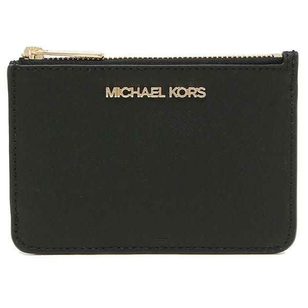 マイケルコース コインケース MICHAEL KORS 35F7GTVU1L JET SET TRAVEL SM TZ COINPOUCH W ID LEATHER レディース コインケース パスケース 無地 BLACK 黒 詳細画像