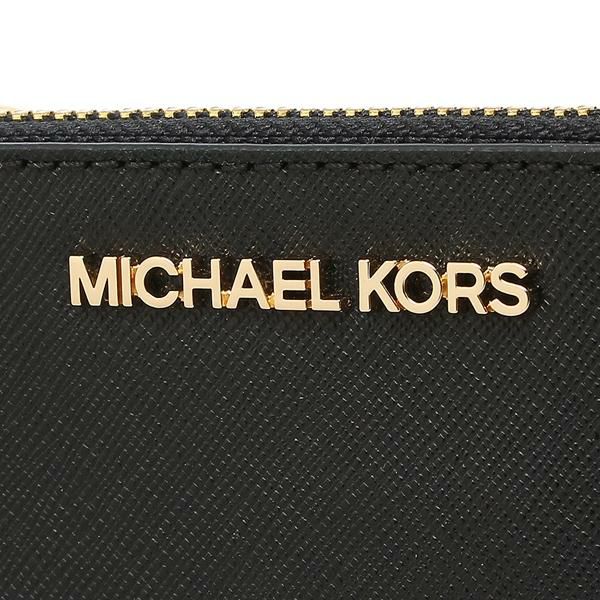 マイケルコース コインケース MICHAEL KORS 35F7GTVU1L JET SET TRAVEL SM TZ COINPOUCH W ID LEATHER レディース コインケース パスケース 無地 BLACK 黒 詳細画像