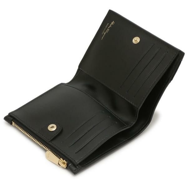 サルヴァトーレフェラガモ 財布 Salvatore Ferragamo 22E009 0734500 ヴァラ NEW VARA リボン レディース 二つ折り財布 無地 NERO 黒 詳細画像