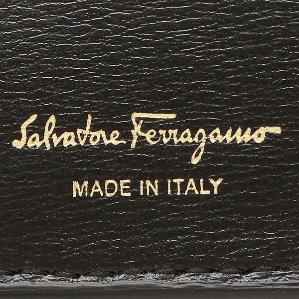 サルヴァトーレフェラガモ 財布 Salvatore Ferragamo 22E009 0734500 ヴァラ NEW VARA リボン レディース 二つ折り財布 無地 NERO 黒 詳細画像