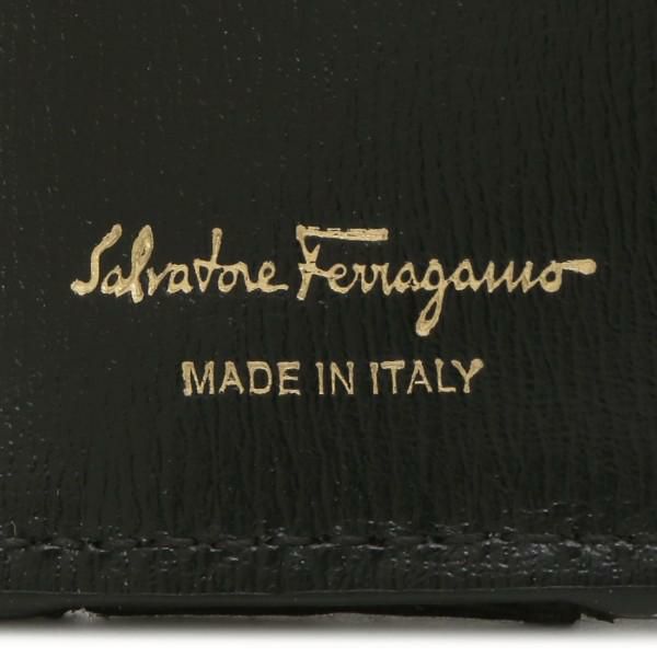 サルヴァトーレフェラガモ 財布 Salvatore Ferragamo 22E009 0734500 ヴァラ NEW VARA リボン レディース 二つ折り財布 無地 NERO 黒 詳細画像