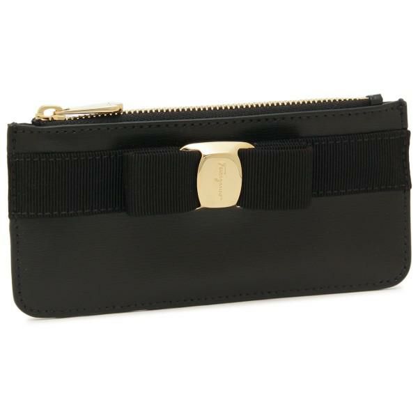 サルヴァトーレフェラガモ 小物 Salvatore Ferragamo 22E010 0734494 ヴァラ NEW VARA リボン フラグメントケース 名刺入れ・カードケース 無地 NERO 黒