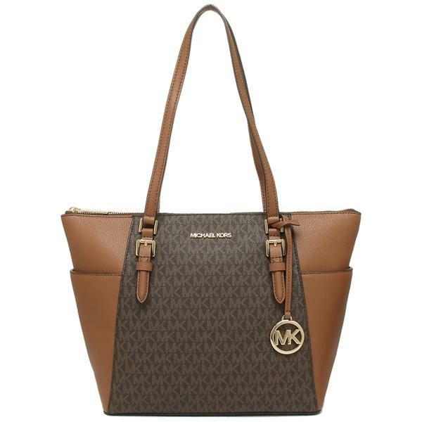 マイケルコース バッグ MICHAEL KORS 35T0GCFT3B CHARLOTTE LG TZ TOTE レディース トートバッグ BROWN 茶色 詳細画像