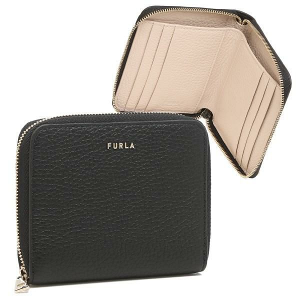 フルラ 財布 FURLA PCY1UNO HSF000 O6000 Vitello St.Eracle FURLA BABYLON S ZIP AROUND バビロン ラウンドファスナー レディース 二つ折り財布 無地 NERO 黒