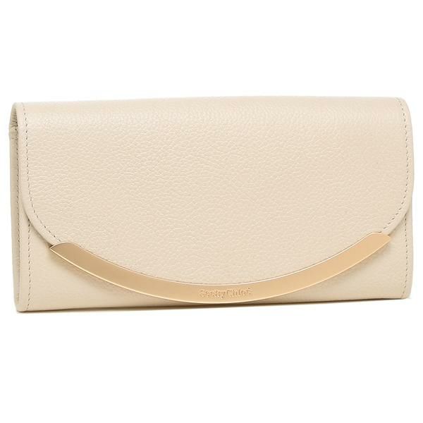 シーバイクロエ 財布 SEE BY CHLOE CHS17WP582349 24H LIZZIE LONG WALLET WITH FLAP リジー リッジー レディース 長財布 無地 CEMENT BEIGE ベージュ