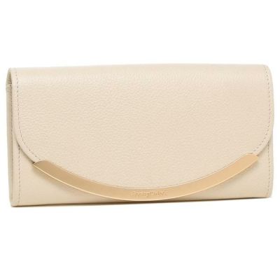 シーバイクロエ 財布 SEE BY CHLOE CHS17WP582349 24H LIZZIE LONG WALLET WITH FLAP リジー リッジー レディース 長財布 無地 CEMENT BEIGE
