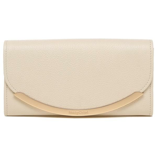 シーバイクロエ 財布 SEE BY CHLOE CHS17WP582349 24H LIZZIE LONG WALLET WITH FLAP リジー リッジー レディース 長財布 無地 CEMENT BEIGE 詳細画像