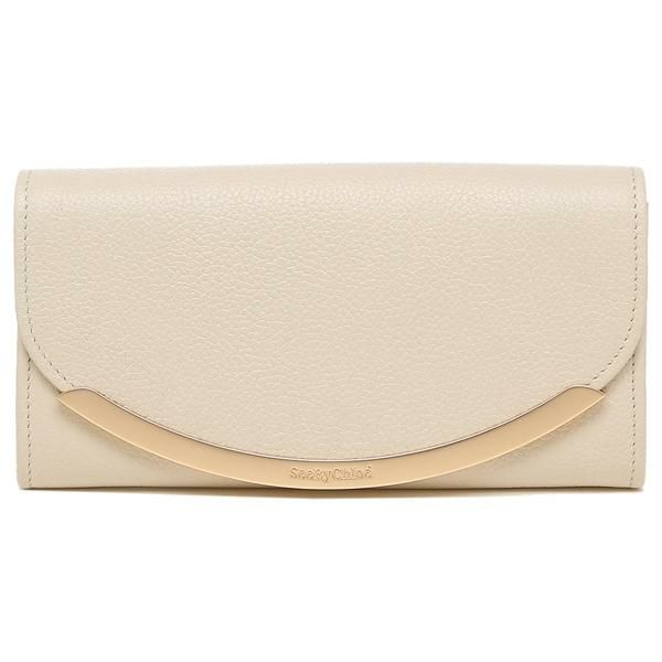 シーバイクロエ 財布 SEE BY CHLOE CHS17WP582349 24H LIZZIE LONG WALLET WITH FLAP リジー リッジー レディース 長財布 無地 CEMENT BEIGE 詳細画像