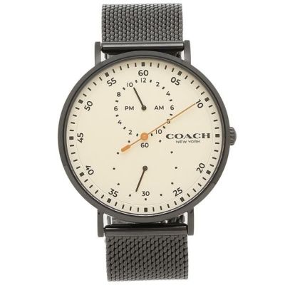 コーチ 時計 Coach Charles チャールズ 41mm クォーツ メッシュ メンズ腕時計 ウォッチ Black Axes