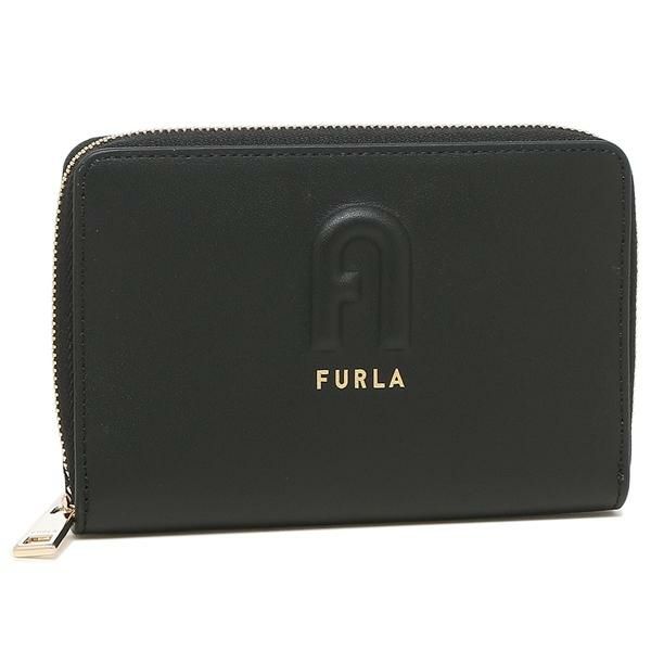 フルラ 財布 FURLA PDS7FRI E35000 O6000 FURLA RITA M ZIP AROUND リタ ミニ財布 ラウンドファスナー レディース 二つ折り財布 無地 NERO 黒