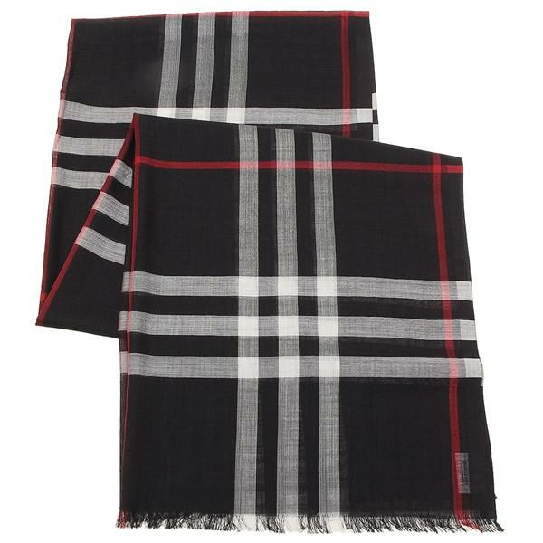 バーバリー マフラー BURBERRY 8015406 A1222 GIANT CHECK ジャイアントチェック ライトウェイトチェック 220×70cm ウール シルク スカーフ チェック NAVY 紺 詳細画像