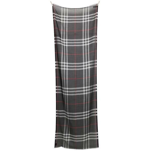 バーバリー マフラー BURBERRY 8015406 A1222 GIANT CHECK ジャイアントチェック ライトウェイトチェック 220×70cm ウール シルク スカーフ チェック NAVY 紺 詳細画像