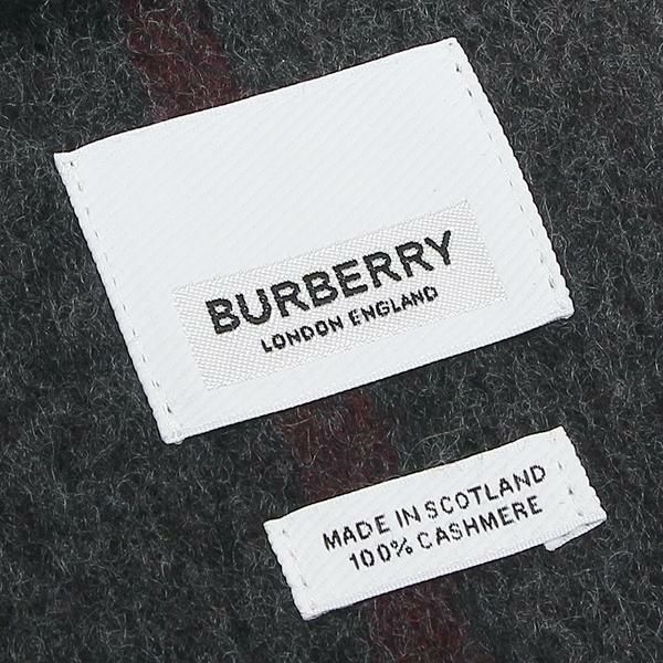 バーバリー マフラー BURBERRY 8015538 A1208 GIANT CHECK ジャイアントチェック クラシック チェック 168×30cm カシミア100% スカーフ チェック CHARCOAL 詳細画像