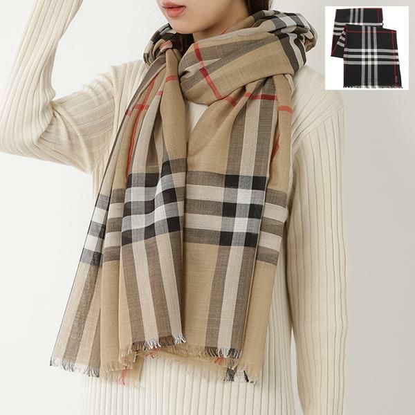 バーバリー マフラー ジャイアントチェック スカーフ ウール シルク メンズ レディース BURBERRY 8018468 8015407 8015406