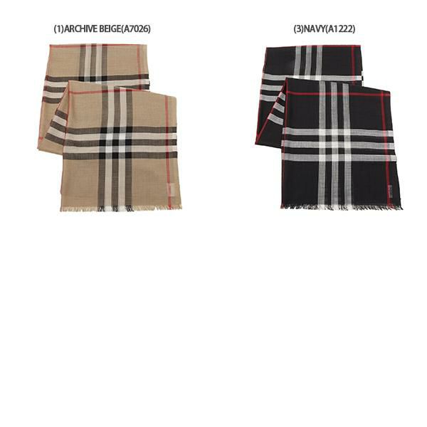 バーバリー マフラー ジャイアントチェック スカーフ ウール シルク メンズ レディース BURBERRY 8018468 8015407 8015406 詳細画像