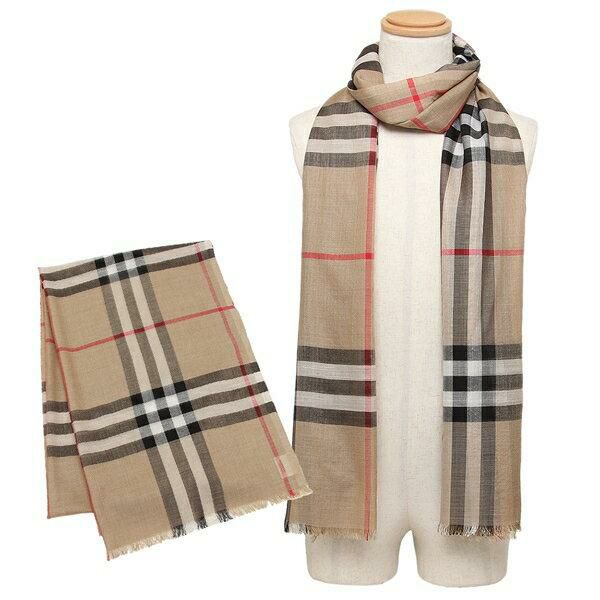 バーバリー マフラー ジャイアントチェック スカーフ ウール シルク メンズ レディース BURBERRY 8018468 8015407 8015406 詳細画像