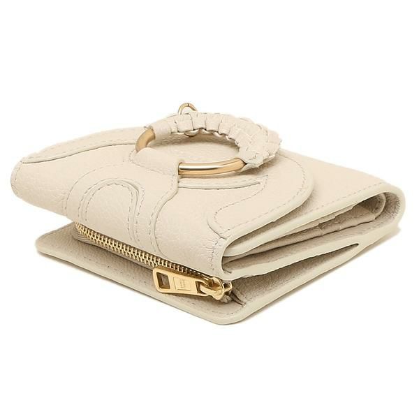 シーバイクロエ 財布 SEE BY CHLOE CHS20AP923305 24H HANA COMPACT WALLET ハナ ミニ財布 レディース 三つ折り財布 無地 CEMENT BEIGE 詳細画像