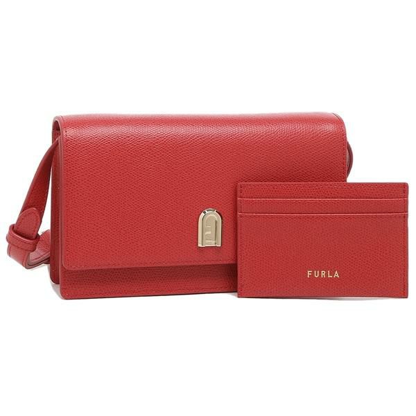 フルラ バッグ FURLA EAV6ACO ARE000 RUB00 FURLA 1927 MINI CROSSBODY ミニバッグ カードケース 定期入れ パスケース レディース ショルダーバッグ 無地 RUBY 赤