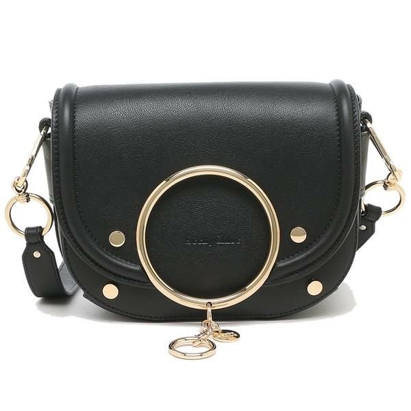 シーバイクロエ バッグ SEE BY CHLOE CHS19WSA29388 001 MARA SHOULDER BAG レディース ショルダーバッグ 無地 BLACK 黒 詳細画像