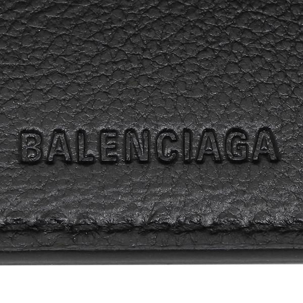 バレンシアガ 財布 BALENCIAGA 594312 1I353 1090 CASH キャッシュ MINI WALLET ミニ財布 メンズ レディース 三つ折り財布 無地 BLACK/WHITE 黒 詳細画像