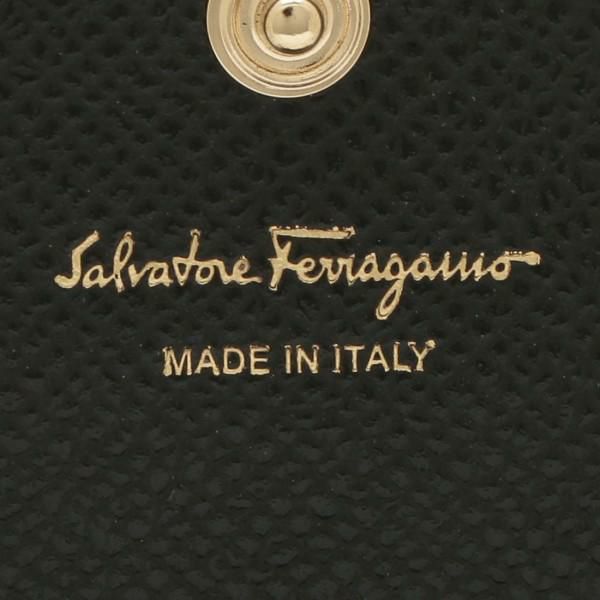 サルヴァトーレフェラガモ 財布 Salvatore Ferragamo 22D515 0725300 VARA RAINBOW ヴァラレインボー リボン ミニ財布 レディース 二つ折り財布 無地 NERO 黒 詳細画像