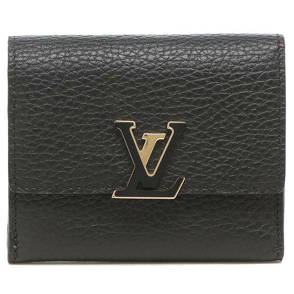 ルイヴィトン 財布 LOUIS VUITTON M68587 ポルトフォイユ カプシーヌ XS レディース 三つ折り財布 無地 ノワール 黒 詳細画像