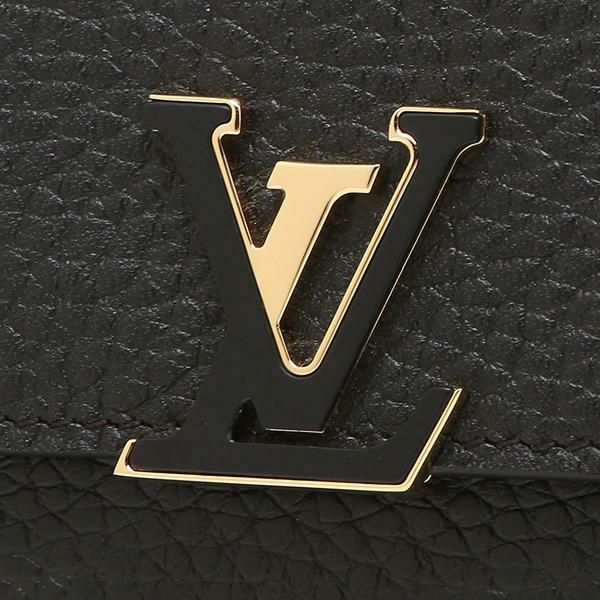 ルイヴィトン 財布 LOUIS VUITTON M68587 ポルトフォイユ カプシーヌ XS レディース 三つ折り財布 無地 ノワール 黒 詳細画像