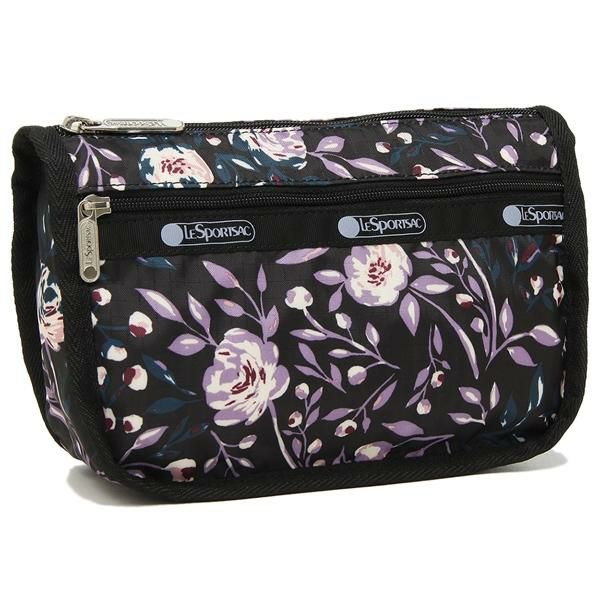 レスポートサック ポーチ Lesportsac 6511 F686 Rectangular Cosmetic レディース ポーチ 花柄 Dancing Roses Noir 紺 Axes