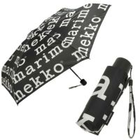 マリメッコ 傘 マリロゴ 折りたたみ傘 ブラック レディース MARIMEKKO 048859 910