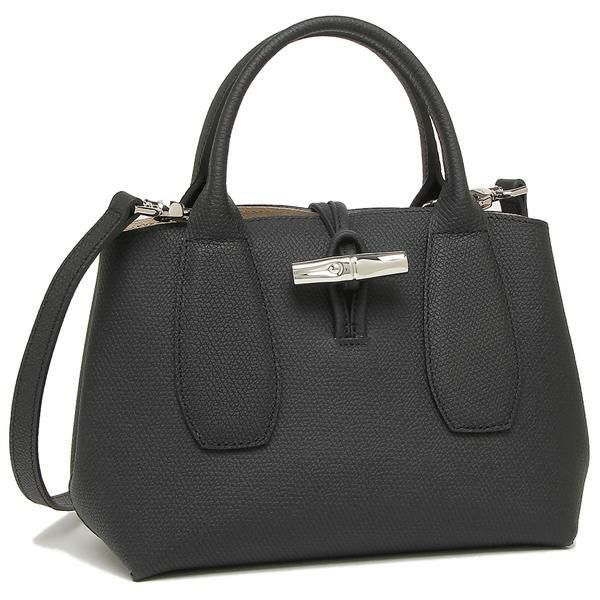 ロンシャン バッグ LONGCHAMP 10095 HPN 001 ロゾ ROSEAU TOP HANDLE BAG S レディース ハンドバッグ ショルダーバッグ 無地 BLACK 黒