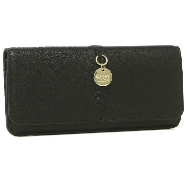 シーバイクロエ 財布 SEE BY CHLOE CHS20UP918305 001 TILDA LONG WALLET WITH FLAP チルダ レディース 長財布 無地 BLACK 黒