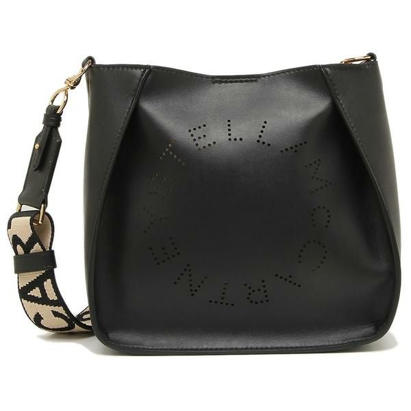 ステラマッカートニー バッグ STELLA McCARTNEY 700073 W8542 1000 LOGO SHOULDER BAG ロゴ レディース ショルダーバッグ 無地 BLACK 黒 詳細画像