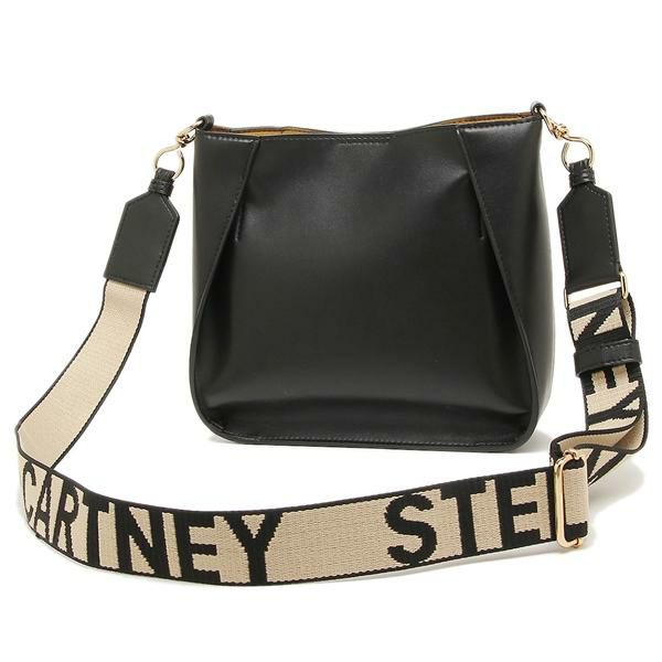 ステラマッカートニー バッグ STELLA McCARTNEY 700073 W8542 1000 LOGO SHOULDER BAG ロゴ レディース ショルダーバッグ 無地 BLACK 黒 詳細画像