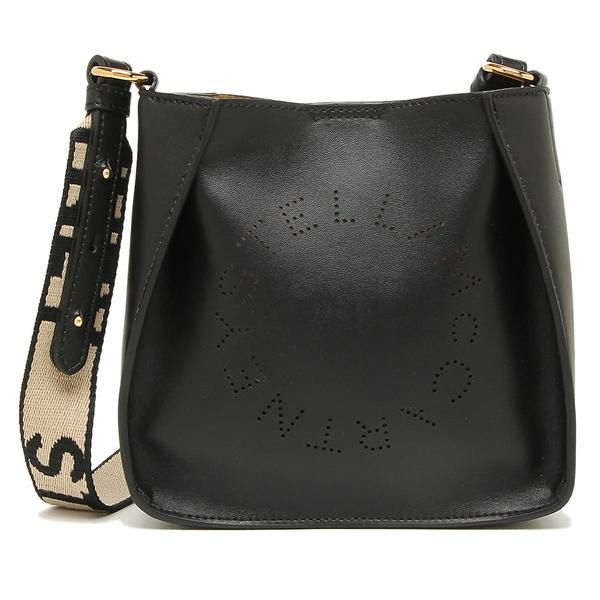 ステラマッカートニー バッグ STELLA McCARTNEY 700084 W8542 1000 MINI LOGO SHOULDER ミニロゴ レディース ショルダーバッグ 無地 BLACK 黒 詳細画像