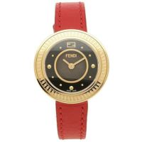 フェンディ 時計 FENDI F370421573 FENDI MY WAY フェンディマイウェイ 28MM ファー付き クォーツ レディース腕時計ウォッチ ブラック/レッド