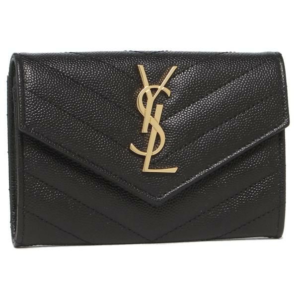 サンローランパリ カードケース SAINT LAURENT PARIS 414404BOW01 1000 MONOGRAMME モノグラム ENVELOPE CARD HOLDER WALLET 財布 名刺入れ 無地 BLACK …