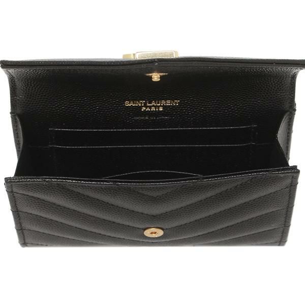 サンローランパリ カードケース SAINT LAURENT PARIS 414404BOW01 1000 MONOGRAMME モノグラム ENVELOPE CARD HOLDER WALLET 財布 名刺入れ 無地 BLACK 黒 詳細画像