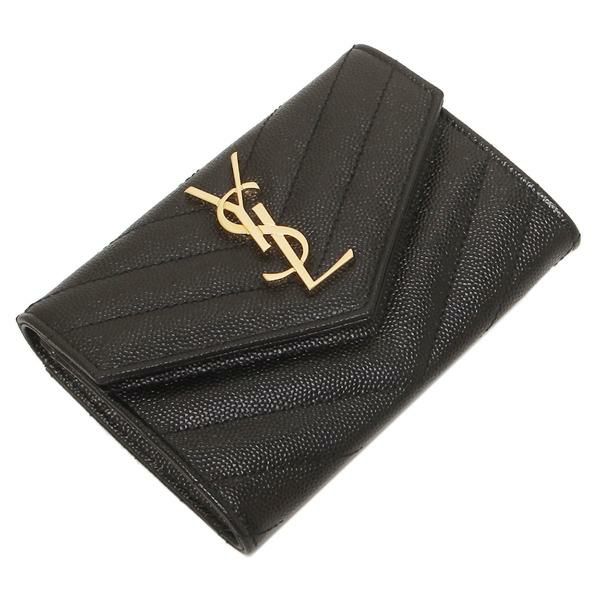 サンローランパリ カードケース SAINT LAURENT PARIS 414404BOW01 1000 MONOGRAMME モノグラム ENVELOPE CARD HOLDER WALLET 財布 名刺入れ 無地 BLACK 黒 詳細画像