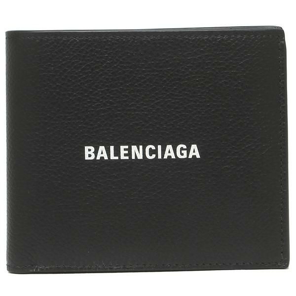 バレンシアガ 財布 BALENCIAGA 594315 1IZI3 1090 CASH SQUARE COIN WALLET キャッシュ コイン ウォレット メンズ 二つ折り財布 無地 BLACK/WHITE 黒 詳細画像