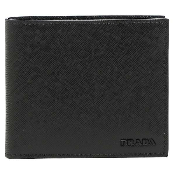 プラダ 二つ折り財布 サフィアーノマルチカラー ブラック メンズ PRADA 2MO513 ZLP F0002 詳細画像