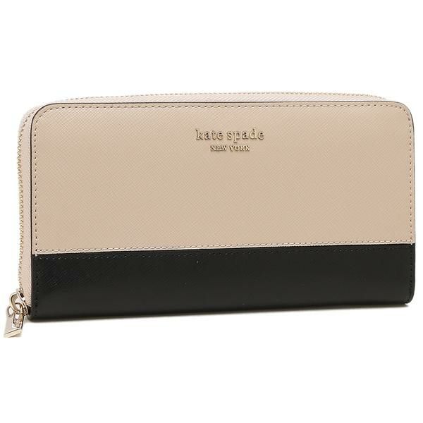 ケイトスペード 長財布 スペンサー ベージュ ブラック レディース KATE SPADE pwr00281 195