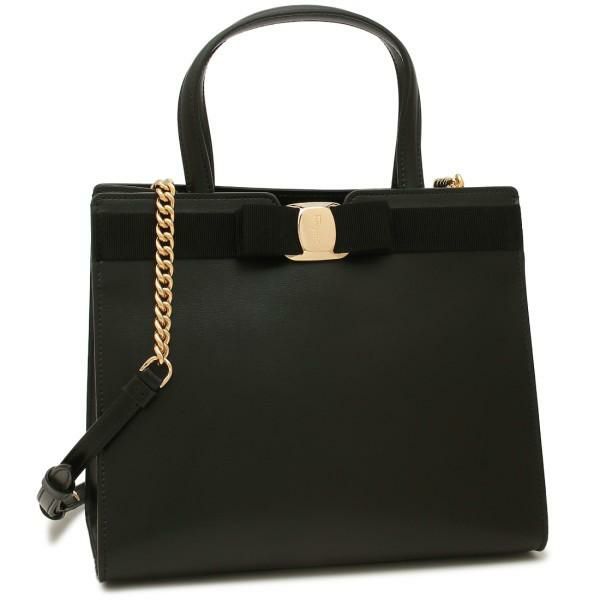 サルヴァトーレフェラガモ ハンドバッグ ショルダーバッグ ヴァラ ブラック レディース Salvatore Ferragamo 21I290